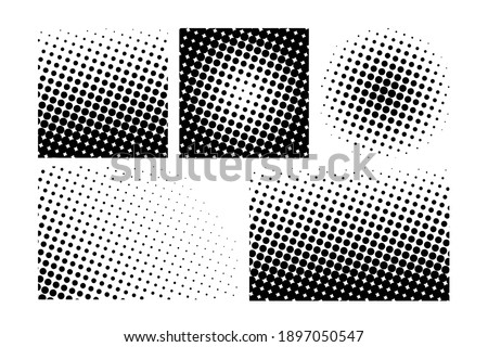 
Collection of Monochrome Halftone dots element illustration vector