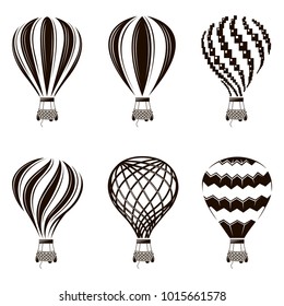 collection of monochrome hot air balloon images