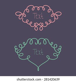 Collection of monochrome monogram design templates