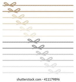 Collection of monochrome rope bows and ribbons