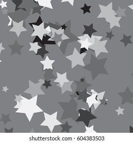 Collection of monochrome stars in various sizes. 