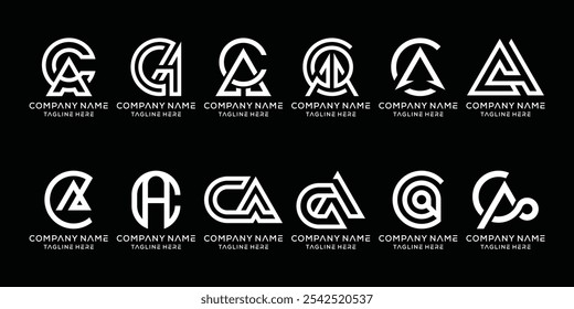 Collection of monogram initial letter CA logo design inspiration