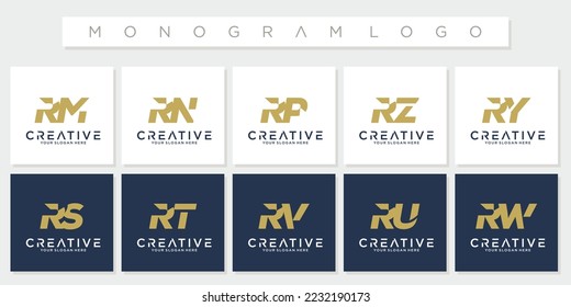 Collection monogram initials R logo design