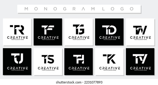 Collection monogram initials t logo design