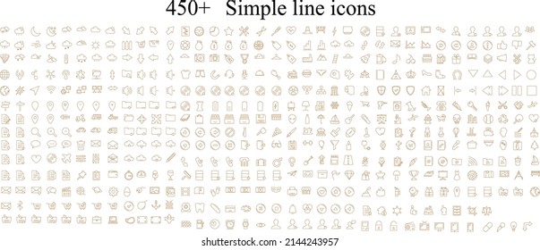 Collection of more than 400 simple pictogram icons