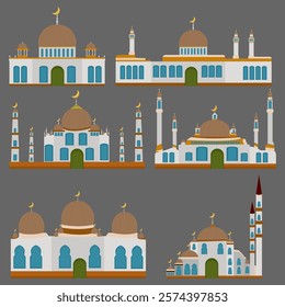 collection of mosques with different shapes