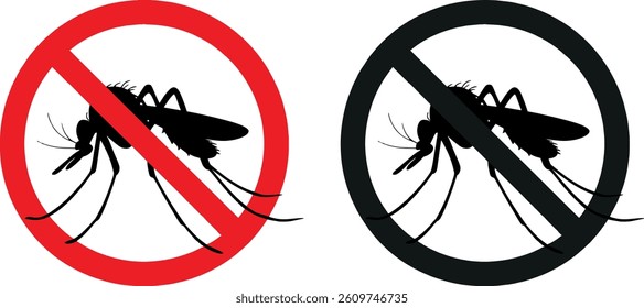 Collection of mosquito prohibited sign vector design