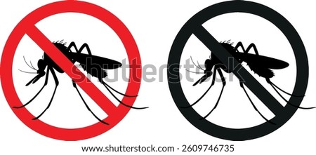 Collection of mosquito prohibited sign vector design