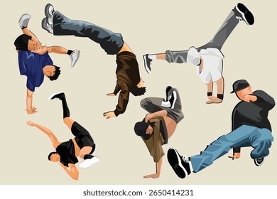 Collection of the most popular b-boy dance moves
