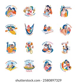 Collection of Motherhood Flat Stickers 
