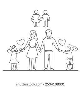  Coleção de mães, pais e filhos que passam tempo juntos. Conjunto de pais e filhos passeando isolados no fundo branco. Ilustração de vetor plano. Família de desenhos animados engraçados. Fundo do vetor.