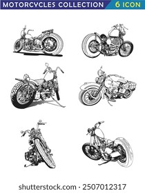 collection of  motorcycles vector illustrations for your collection