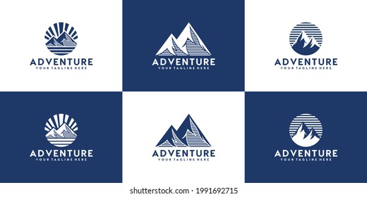 collection of mountain and landscape abstract designs