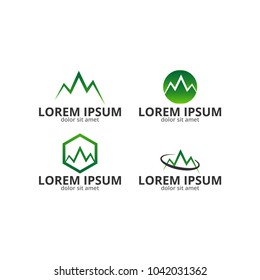Collection of mountain nature logo design template