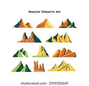 A collection of mountain panoramic featuring layered peaks and scenic views. Perfect for nature designs, travel posters, adventure themes, and landscape artwork.