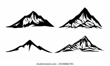 Kollektion Bergsilhouette, Vektorgrafik