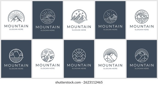 collection of mountains logo minimalist style design concept.