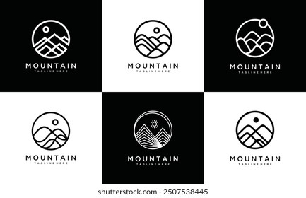 Collection of mountains logo vector design templates	