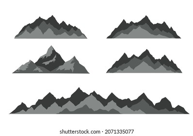 Collection of mountains. Vector illustration.