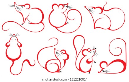 Collection of mouse.Chinese Zodiac Sign Year of Rat