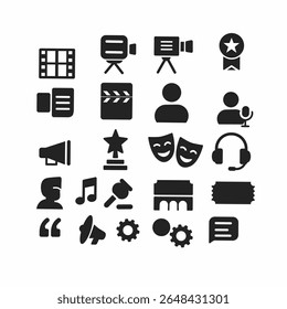 a collection of movie icons,world vectors suitable for information purposes,movies,movie icons 