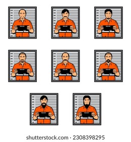 collection of mugshot clip art vector