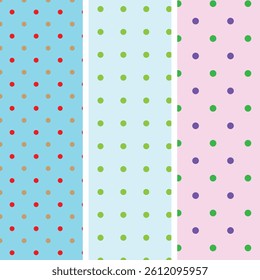 collection of multicolor polka dot seamless pattern design