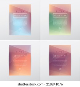 collection of multicolored blurred modern flyer template design- transparent effect