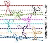 Collection of multicolored bows in twine style