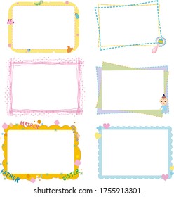 A collection of multi-colored children's frames for the design of albums, books, magazines, children's rooms. Vector