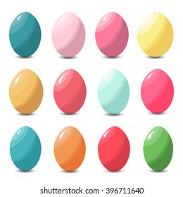 Collection of multicolored colorful easter eggs, vector illustration