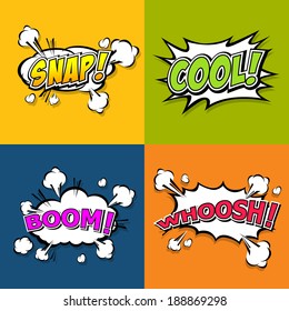 Collection Multicolored Comic Sound Effects