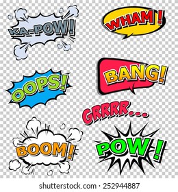 Set Comic Book Design Elements Vector Stock Vector (Royalty Free ...