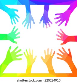 Collection Multicolored Hands Vector Eps10 Stock Vector (Royalty Free ...