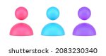 Collection multicolored human personal symbols cyberspace user staff abstract avatar or web member 3d icon isometric vector illustration. Set social network profile badge skittle chess figure