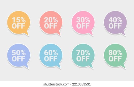 Collection of multi-colored round price tags illustration