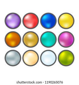 Collection of multicolored vector buttons. Vector illustration.