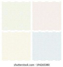 Collection of multicolored waves background - endless
