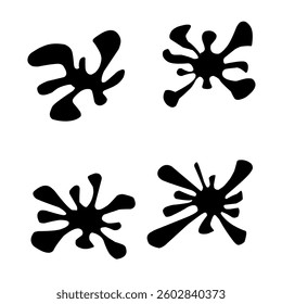 Collection of multiple abstract liquid shapes, fluid and dynamic design.handdrawn style