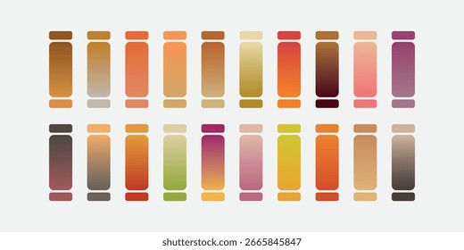 Colección de paleta de colores degradados de colores múltiples