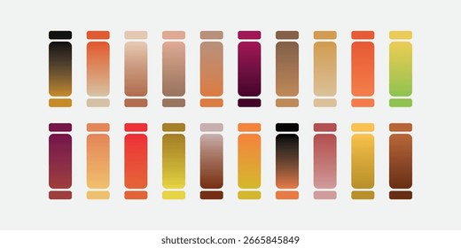 Colección de paleta de colores degradados de colores múltiples