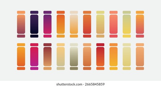 Colección de paleta de colores degradados de colores múltiples