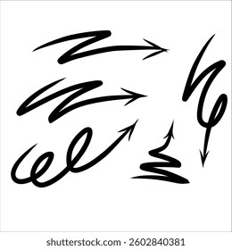 Collection of multiple handdrawn arrows in various styles and directions.