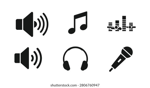 Collection of music and audio icons