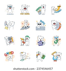 Collection of Music Flat Stickers 

