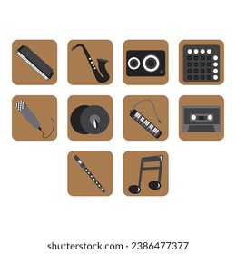 collection of music icon vector