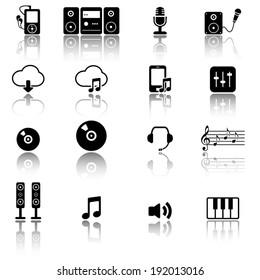 Collection of music icons