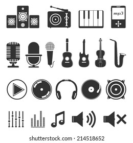 Collection of music icons, vector eps10 illustration