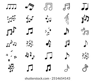 Collection of music note icons or symbols