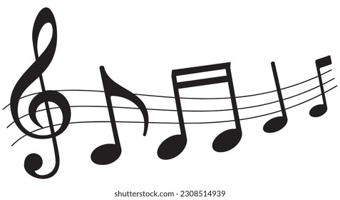 Collection of Music notes icons set. Musical key signs. Vector symbols on white background. - Shutterstock ID 2308514939
